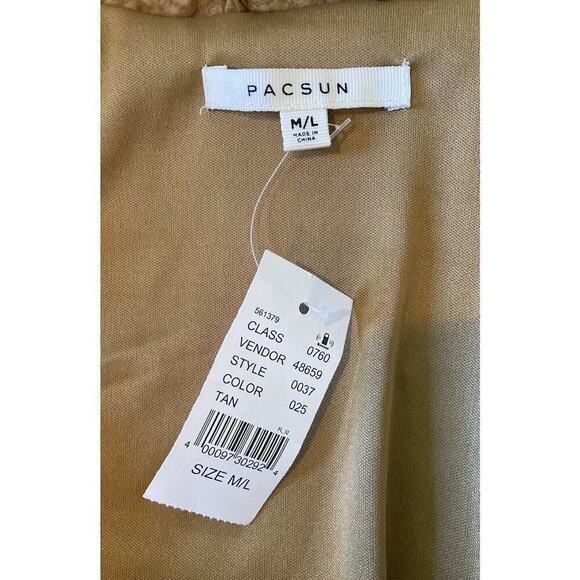 NWT PacSun Full Zip Sherpa Jacket Size Medium/Large Women’s Brown - Picture 3 of 9